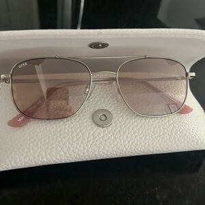 OTRA Pink Gradient Aviator Sunglasses with Silver Frame